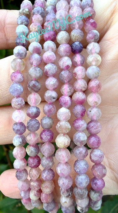 KayleeNYC - 4mm Faceted Natural Unicorn Stone Crystal Stretch Bracelets