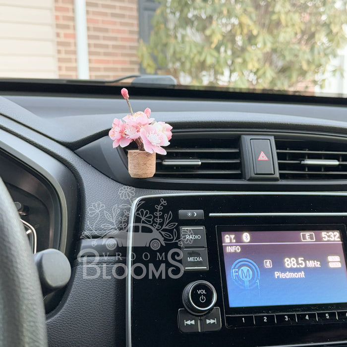 Vroom Blooms - Pink Cherry Blossom Vent Clip Car Air Freshener (Reusable) : Beach Linen
