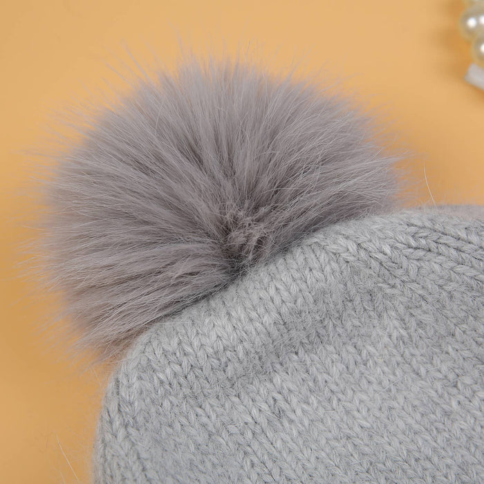PEACH ACCESSORIES - Crystals Flowers Pompom Hat SD116: Silver