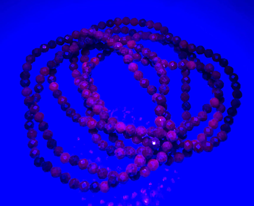 KayleeNYC - Natural Ruby Faceted 4mm Crystal Healing Stretch Bracelet