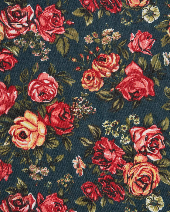 Fable England - Roses Teal Pashmina Scarf