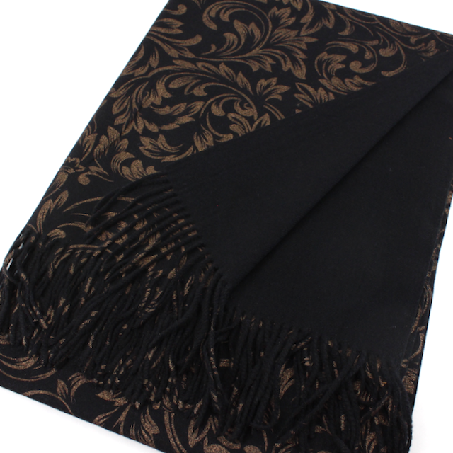 Pretty Persuasions - Delhi Wind Scarf w/Metallic: Black