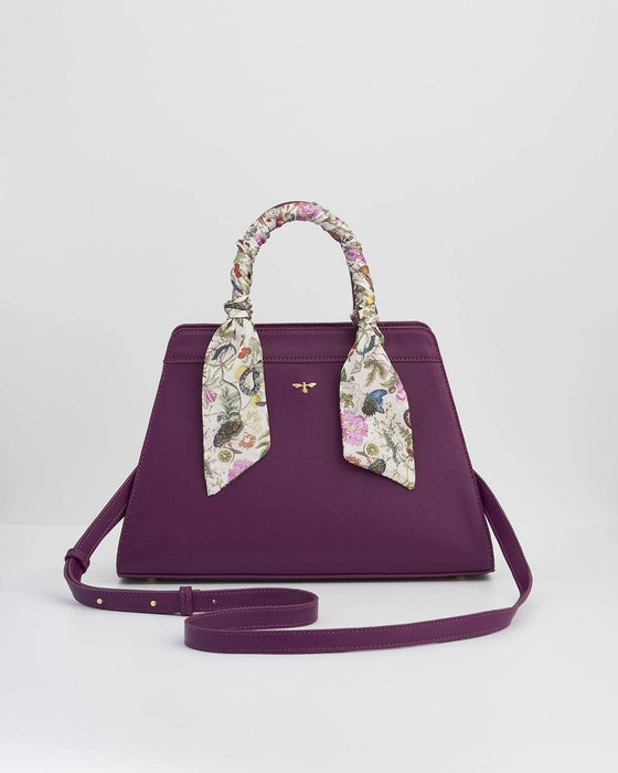 Fable England - FABLE Floral Engravings Large Plum Tote