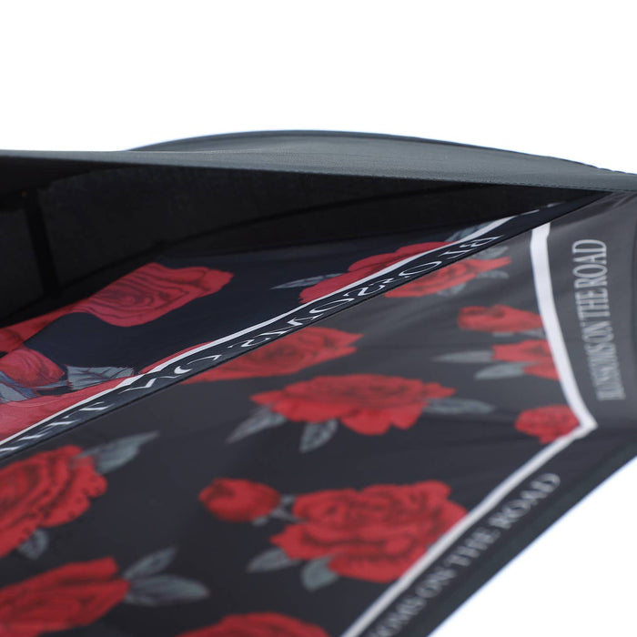PEACH ACCESSORIES - Midnight Roses Bloom Upside Down Umbrella in Black