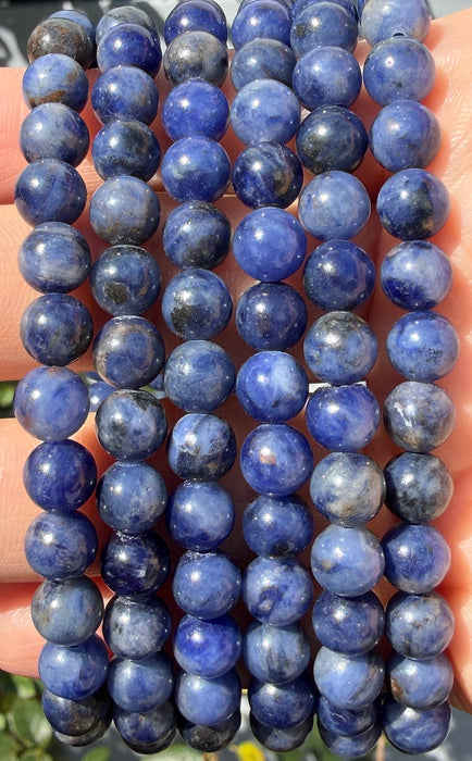KayleeNYC - 6mm Natural Sodalite Crystal Healing Stretch Bracelet 7.5"