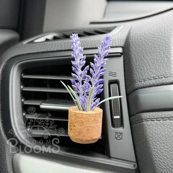 Vroom Blooms - Lavender Flower Vent Clip Car Air Freshener (Reusable): *Cabana Sandalwood*