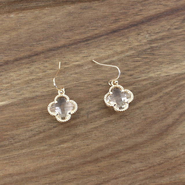 Pretty Persuasions - Lucky Clover Earrings: Faux Crystal