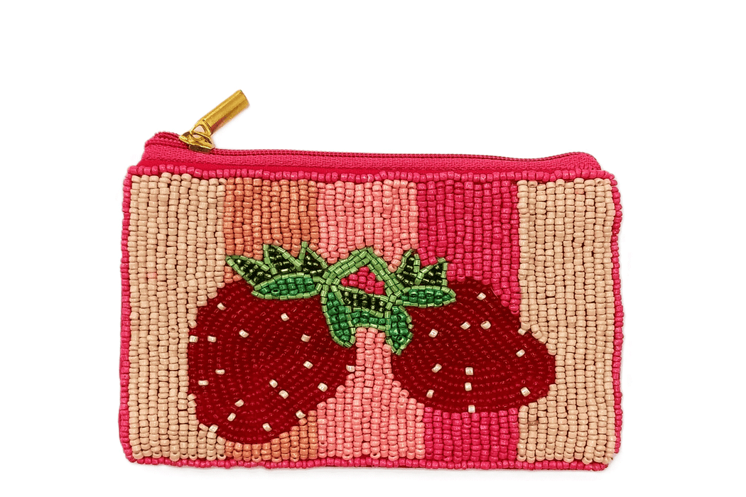 Nima Accessories Inc - Ladies Strawberry Themed Fully Beaded Coin Purse