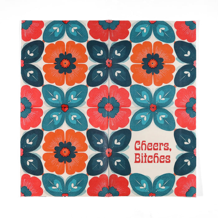 Bad Betty Greeting Co. - Cheers, Bitches - Funny Retro Cocktail Napkins