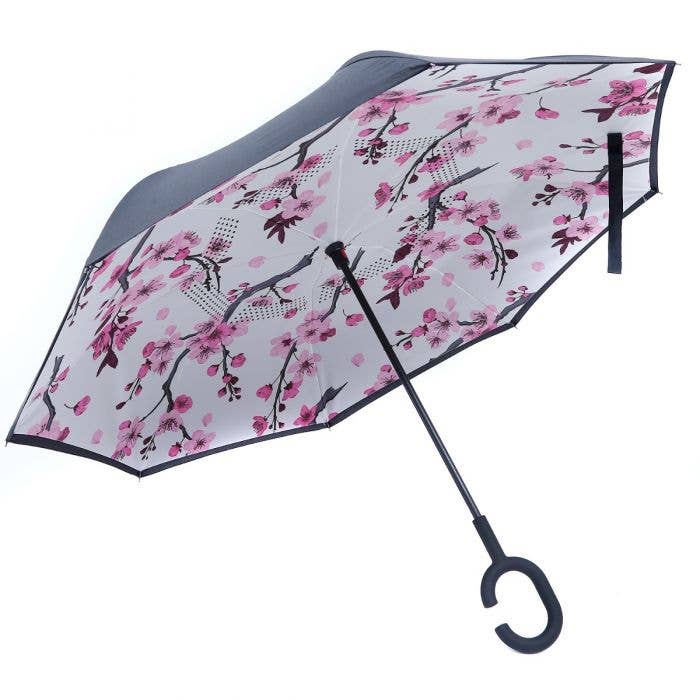 PEACH ACCESSORIES - F968 La Mei floral pattern upside down umbrella
