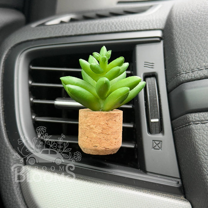 Vroom Blooms - Succulent Plant Vent Clip Air Freshener Diffuser (Reusable: Cashmere Vanilla