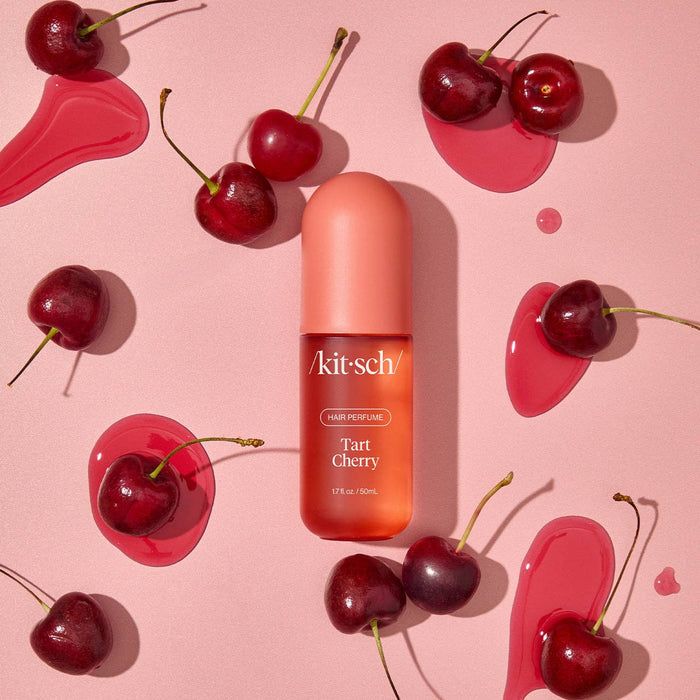 Kitsch Hair Perfume – Tart Cherry Hair Mist with Odor-Eliminating Technology (Juicy Cherry & Soft Sweet Notes, Clean Deodorizing Hair Fragrance)
