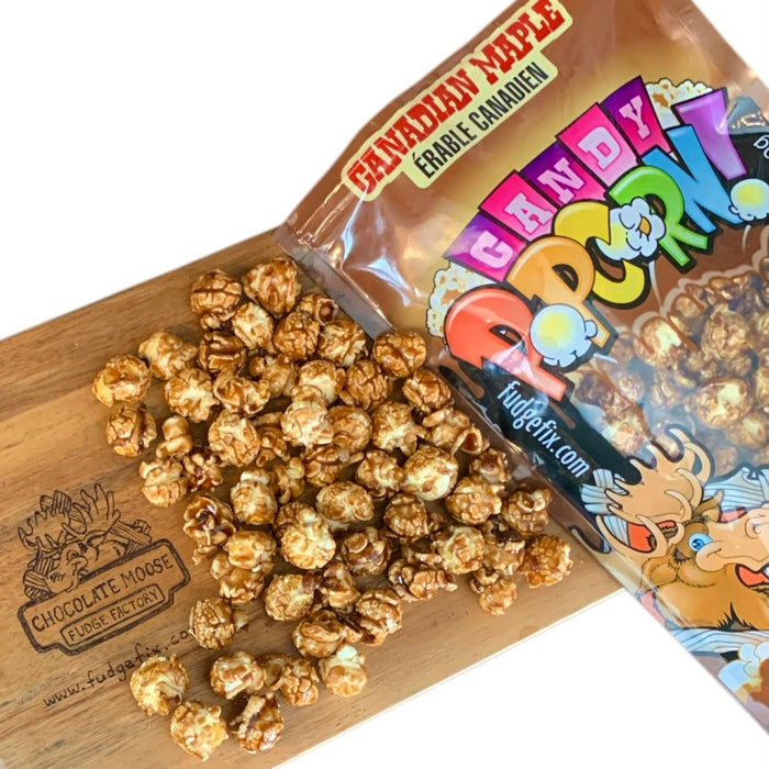 Chocolate Moose Fudge Factory - NEW Candy Popcorn -CANADIAN MAPLE New Packaging   : 200g