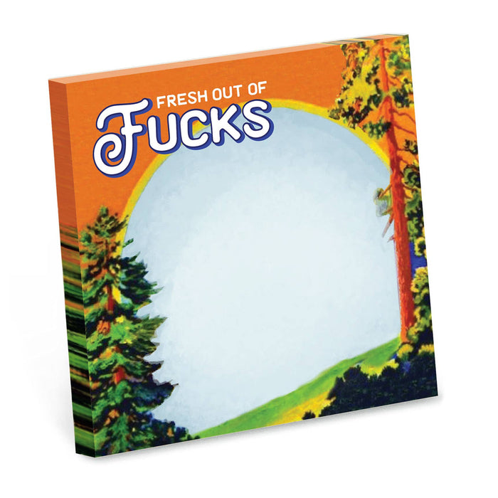 Bad Betty Greeting Co. - Fresh Out of Fucks - Funny Sarcastic Sticky Note Pad
