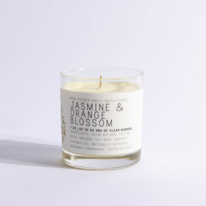 Just Bee - Jasmine and Orange Blossom Candle  - Just Bee Candles: 7 oz (up to 40 hrs of clean burning)