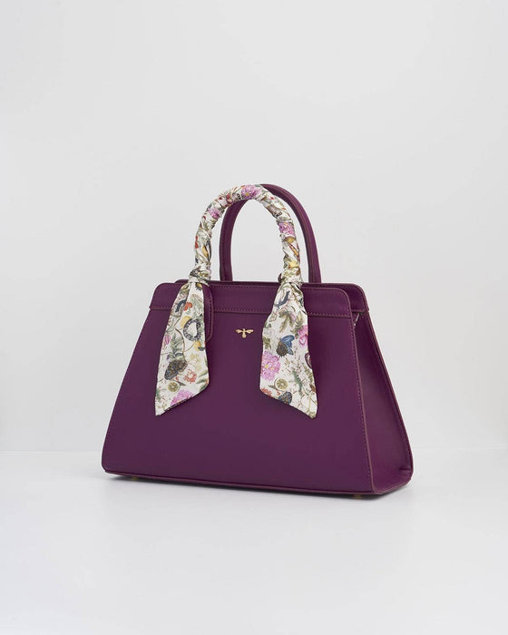 Fable England - FABLE Floral Engravings Large Plum Tote