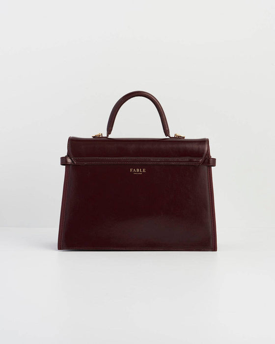 Cherry Red Structured Tote Bag – Medium Top Handle Purse with Shoulder Strap & Organized Interior | Elegant UK Designer Style