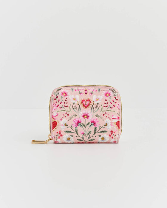 Fable England UK - Floral Heart Pink Purse