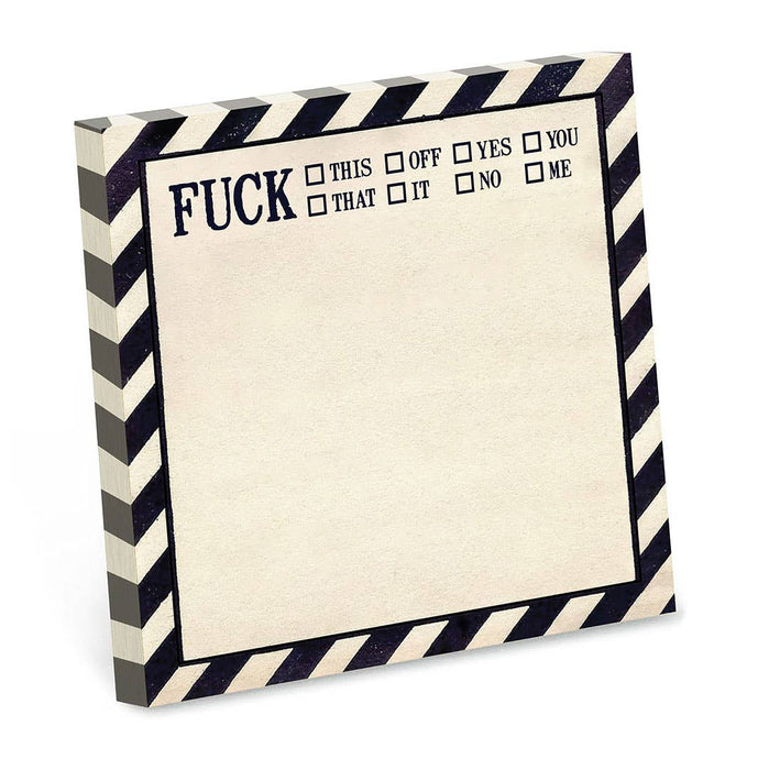 Bad Betty Greeting Co. - Funny Sarcastic Sticky Note Pad - Fuck This, That, Off