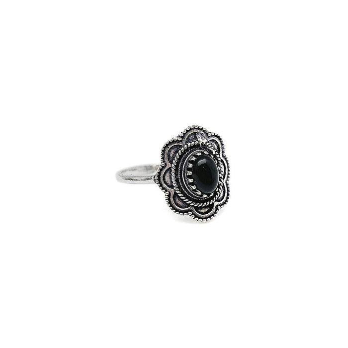 Anju Jewelry - Tanvi Collection Ring - Silver with Black Onyx