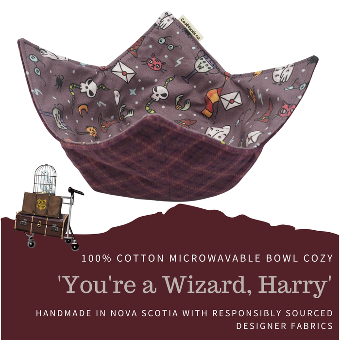 Cool Hand Nukes - 100% Cotton Microwavable Bowl Cozy - You're a Wizard, Harry!