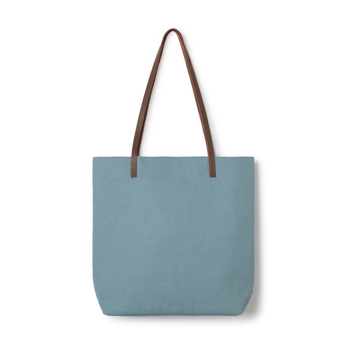 vooguish - Canvas Tote bag with recycled leather strap: Mint green