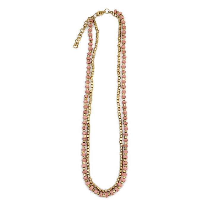 Anju Jewelry - Sachi Mulberry Mix Necklace - Two Short Strands Light Pink