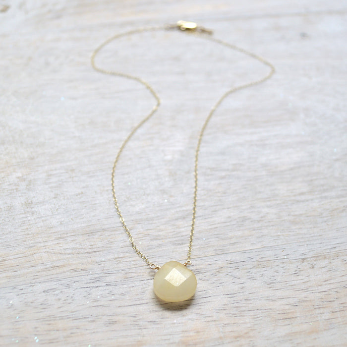 Salty But Sweet - Light Peach Jade Briolette Necklace