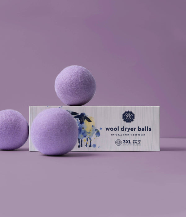 Light Lavender Colour Woolzies - Wool Dryer Balls - Set of 3