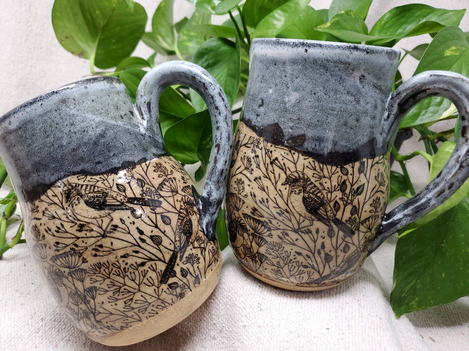 Turtle Hollow Pottery - Birds & branches mug
