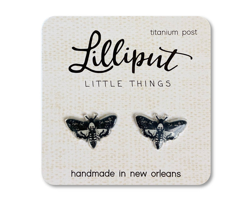 Lilliput Little Things - NEW Death's Head Moth Earrings