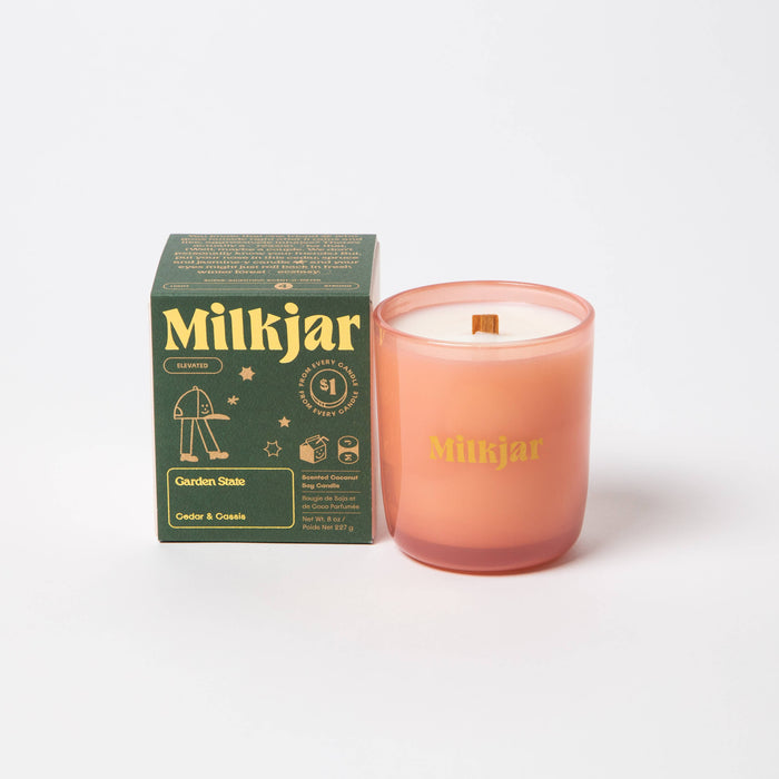 Milk Jar Candle Co. - Garden State - Cedar & Cassis Coconut Soy 8oz Candle