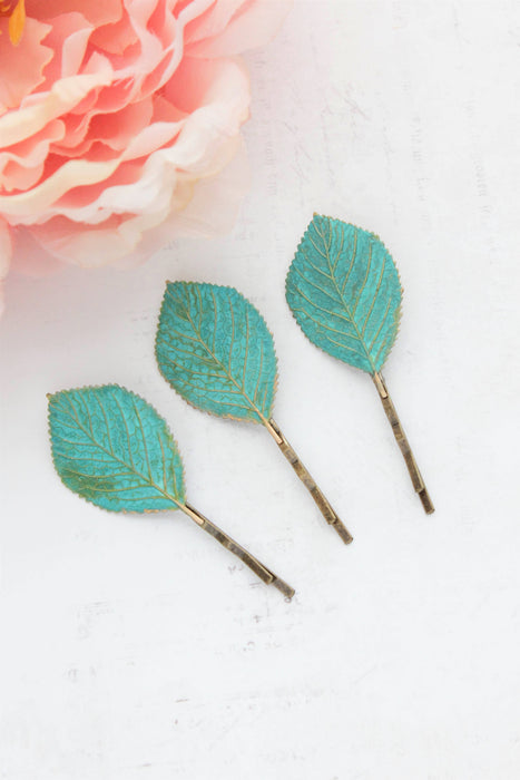 A Pocket of Posies - Leaf Bobby Pins - Set of TWO bobby pins