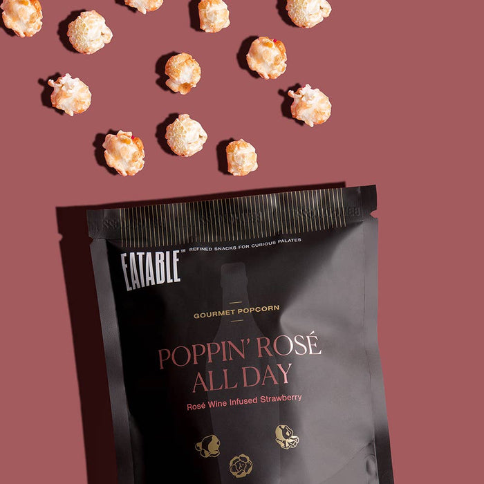 EATABLE Popcorn - Poppin' Rosé All Day (Mini) Wine Infused Gourmet Popcorn