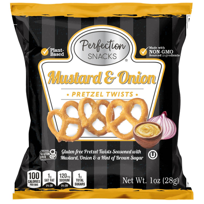Mustard & Onion Pretzel Twists 1oz Bag, Gluten Free, Vegan