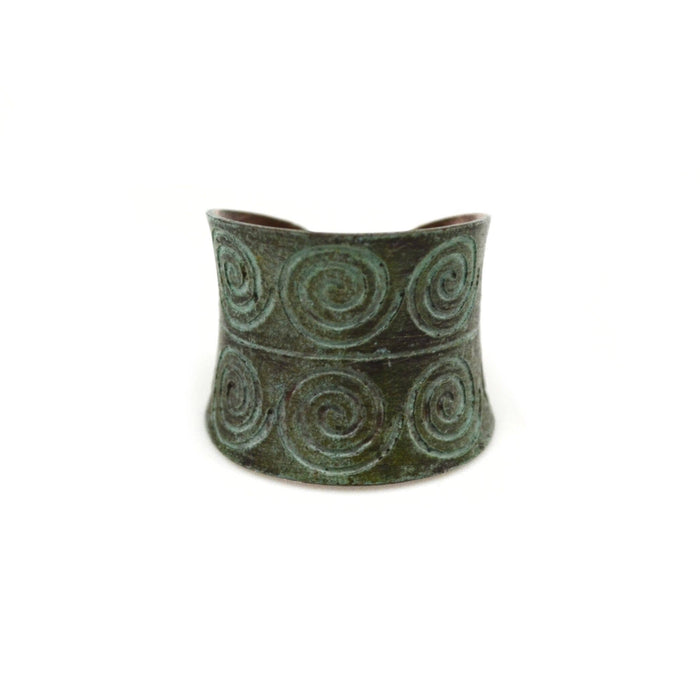 Anju Jewelry - Striped Spirals Copper Patina Ring