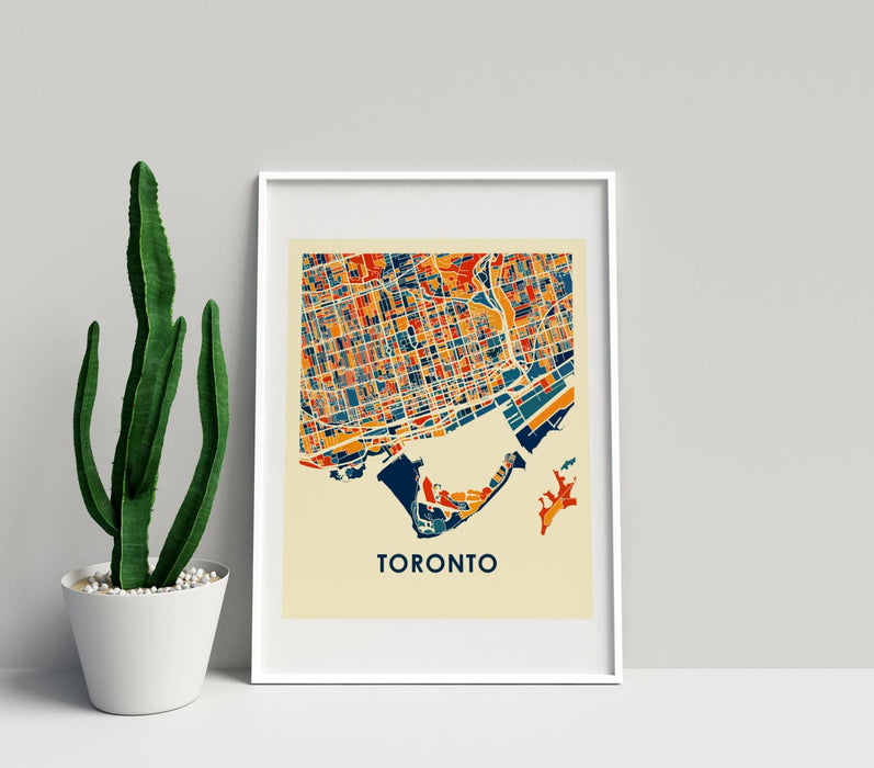 ILIKEMAPS - 11" x 14" Prussian Toronto Map Print - Chroma Style