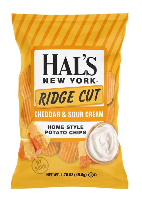 Hal's New York - Hal's New York Ridge Cut Cheddar & Sour Cream Chips 1.75oz