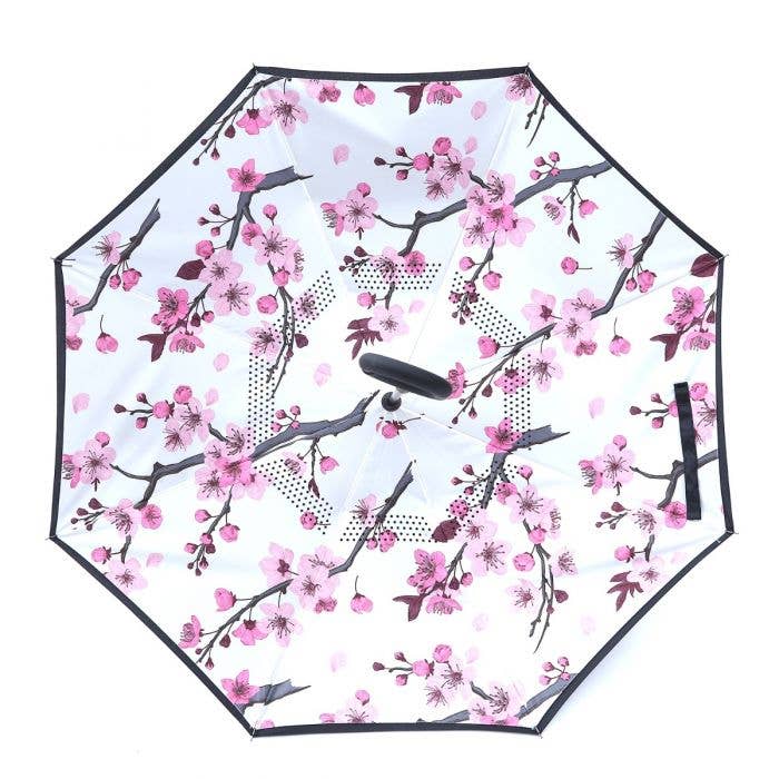 PEACH ACCESSORIES - F968 La Mei floral pattern upside down umbrella