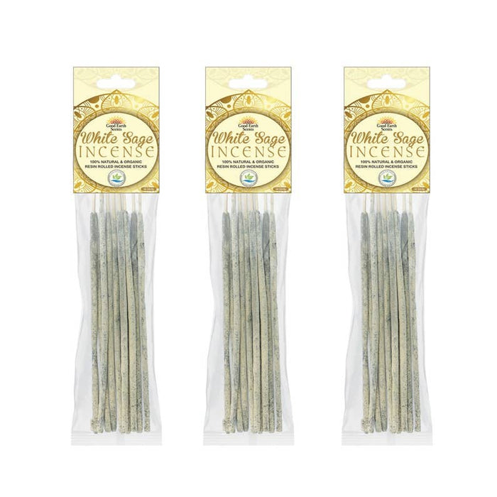 DESIGNS BY DEEKAY INC - White Sage Artisan Resin Rolled Incense Sticks 10 Sticks