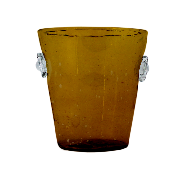 Handblown Amber Ice Bucket