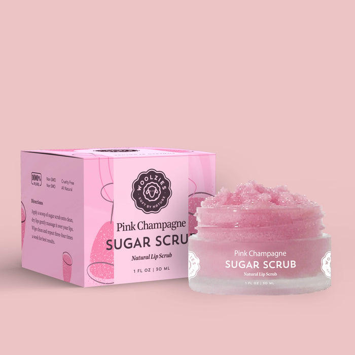 Woolzies - Pink Champagne Natural Sugar Lip Scrub