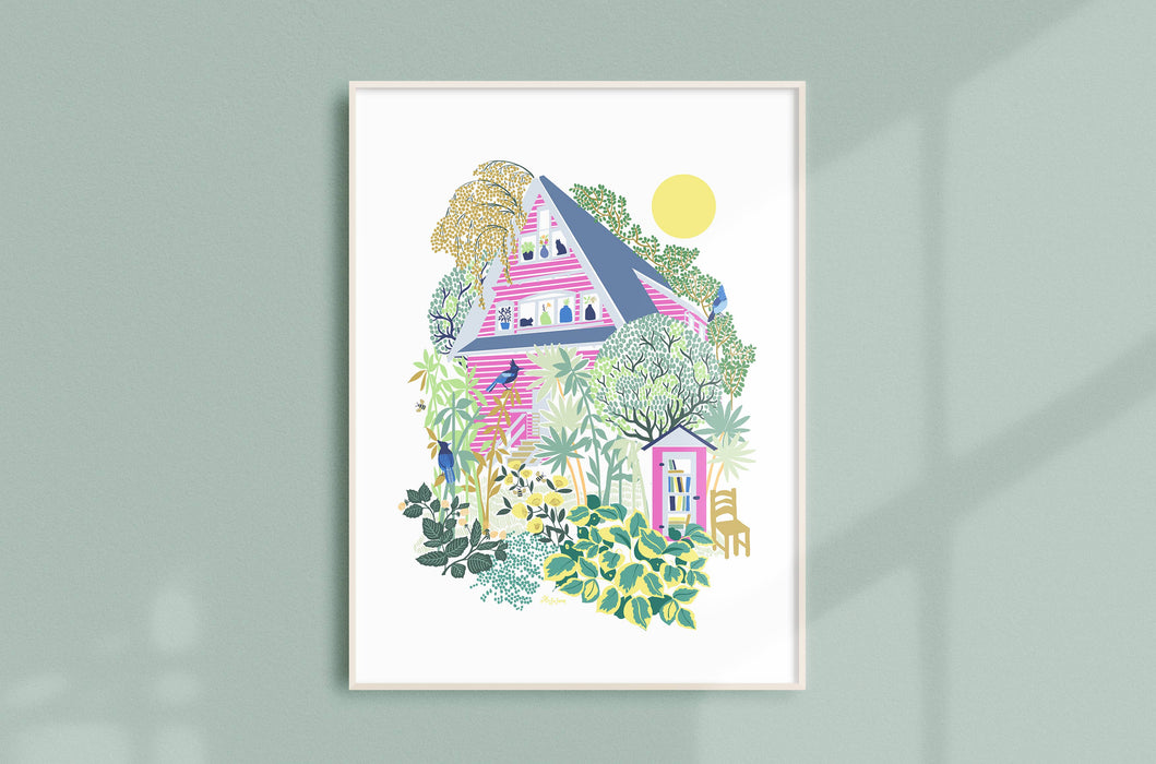 Anja Jane - Pink Heritage House Art Print