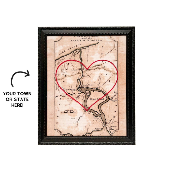Sadie & June - Heart Map - 8x10