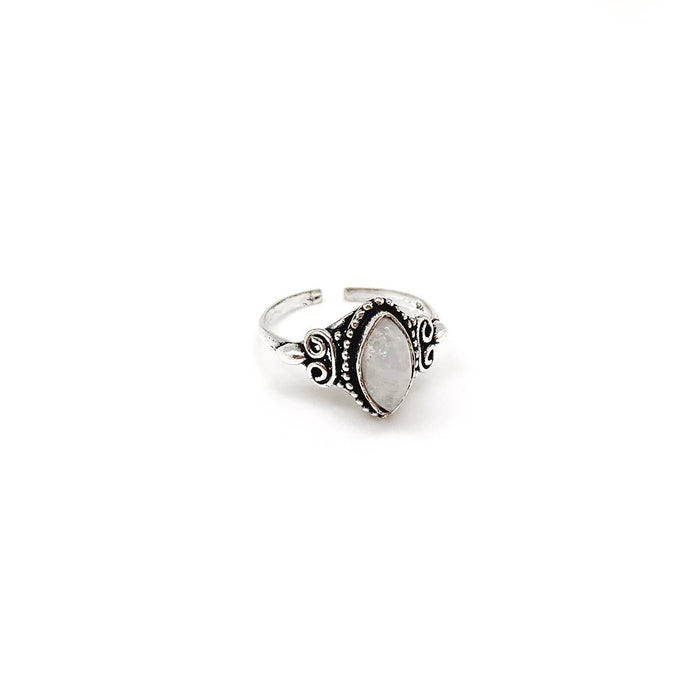 Anju Jewelry - Tanvi Collection Ring - Silver Marquise with Moonstone