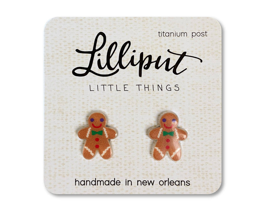 Lilliput Little Things - NEW Gingerbread Man Earrings